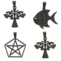 Stainless Steel Pendants & blacken, original color Approx 