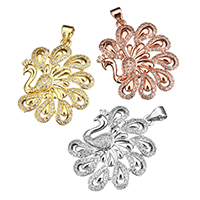 Cubic Zirconia Micro Pave Brass Pendant, Peacock, plated, micro pave cubic zirconia Approx 