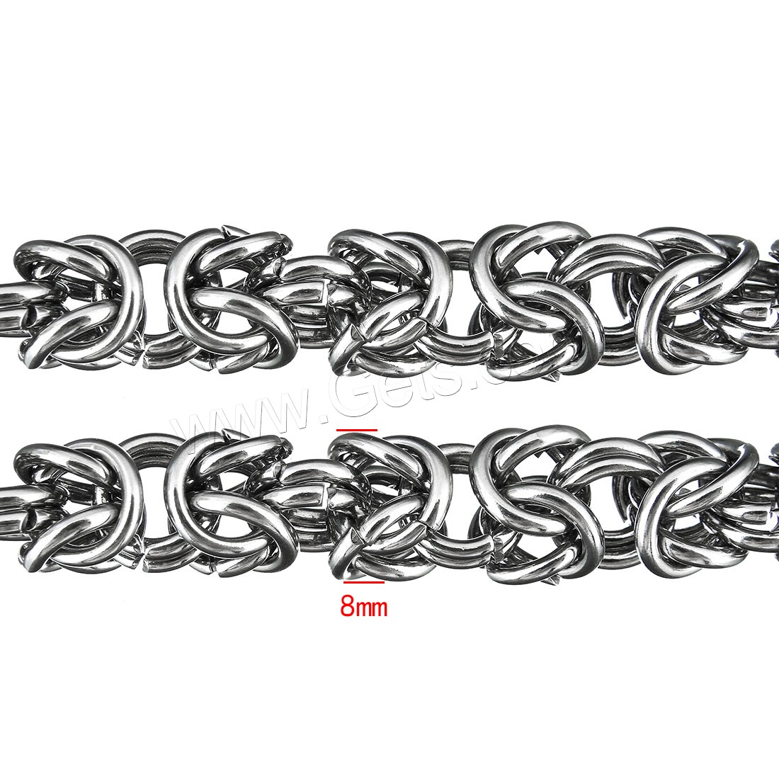 Stainless Steel Chain Necklace, different length for choice & byzantine chain, original color, 8mm, Sold By Strand