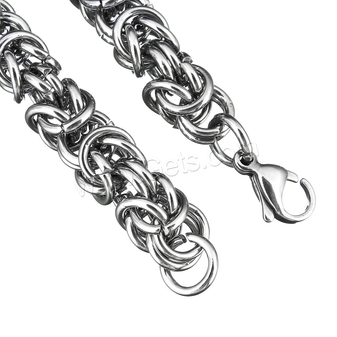 Stainless Steel Chain Necklace, different length for choice & byzantine chain, original color, 8mm, Sold By Strand