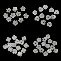 Cuentas de Concha de Labio Blanco, Concha de labios blancos, Flor, diferentes estilos para la opción, 8x2mm, agujero:aproximado 0.6-1mm, Vendido por UD