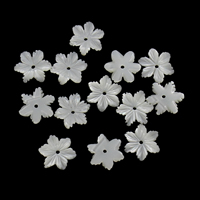 Cuentas de Concha de Labio Blanco, Concha de labios blancos, Flor, 10x2mm, agujero:aproximado 0.6mm, Vendido por UD