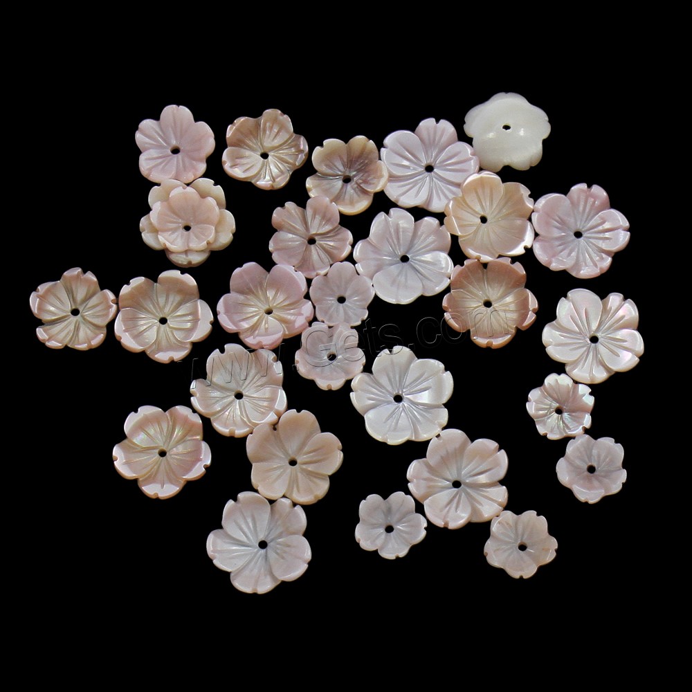 Natürliche Rosa Muschelperlen, Blume, verschiedene Größen vorhanden, Bohrung:ca. 1mm, verkauft von PC