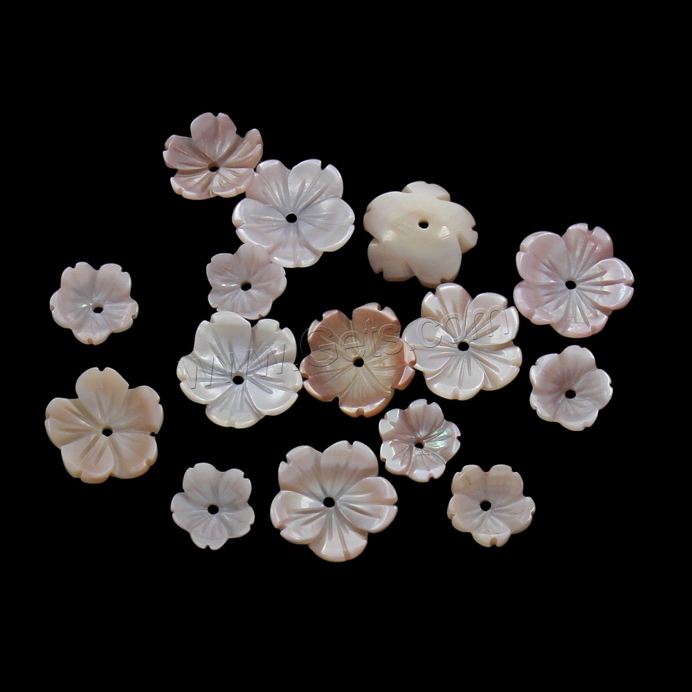 Natürliche Rosa Muschelperlen, Blume, verschiedene Größen vorhanden, Bohrung:ca. 1mm, verkauft von PC