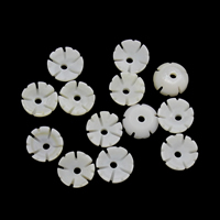 Cuentas de Concha de Labio Blanco, Concha de agua dulce, Flor, 9x3mm, agujero:aproximado 0.5mm, Vendido por UD