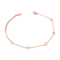 Bracelets en acier inoxydable bijoux, Acier inoxydable 316, avec 2Inch chaînes de rallonge, Plaqué de couleur d'or rose, chaîne ovale & pour femme Environ 7.5 pouce, Vendu par brin