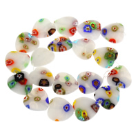 Millefiori Lampwork Бусины, Сердце, Связанный вручную отверстие:Приблизительно 1mm, длина:Приблизительно 12.5 дюймовый, Приблизительно 18ПК/Strand, продается Strand