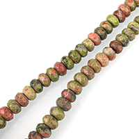 Unakit Perlen, Unakite, Rondell, importiert & facettierte, 5x8mm, Bohrung:ca. 1mm, Länge:ca. 15 ZollInch, ca. 74PCs/Strang, verkauft von Strang