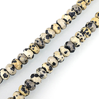 Dalmatian Beads, Rondelle, faceted Approx 1mm Approx 15 Inch, Approx 