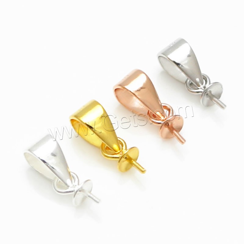 Sterling Silver Peg Bail, 925 Sterling Silver, plated, different size for choice, more colors for choice, Hole:Approx 3x5mm, Sold By PC