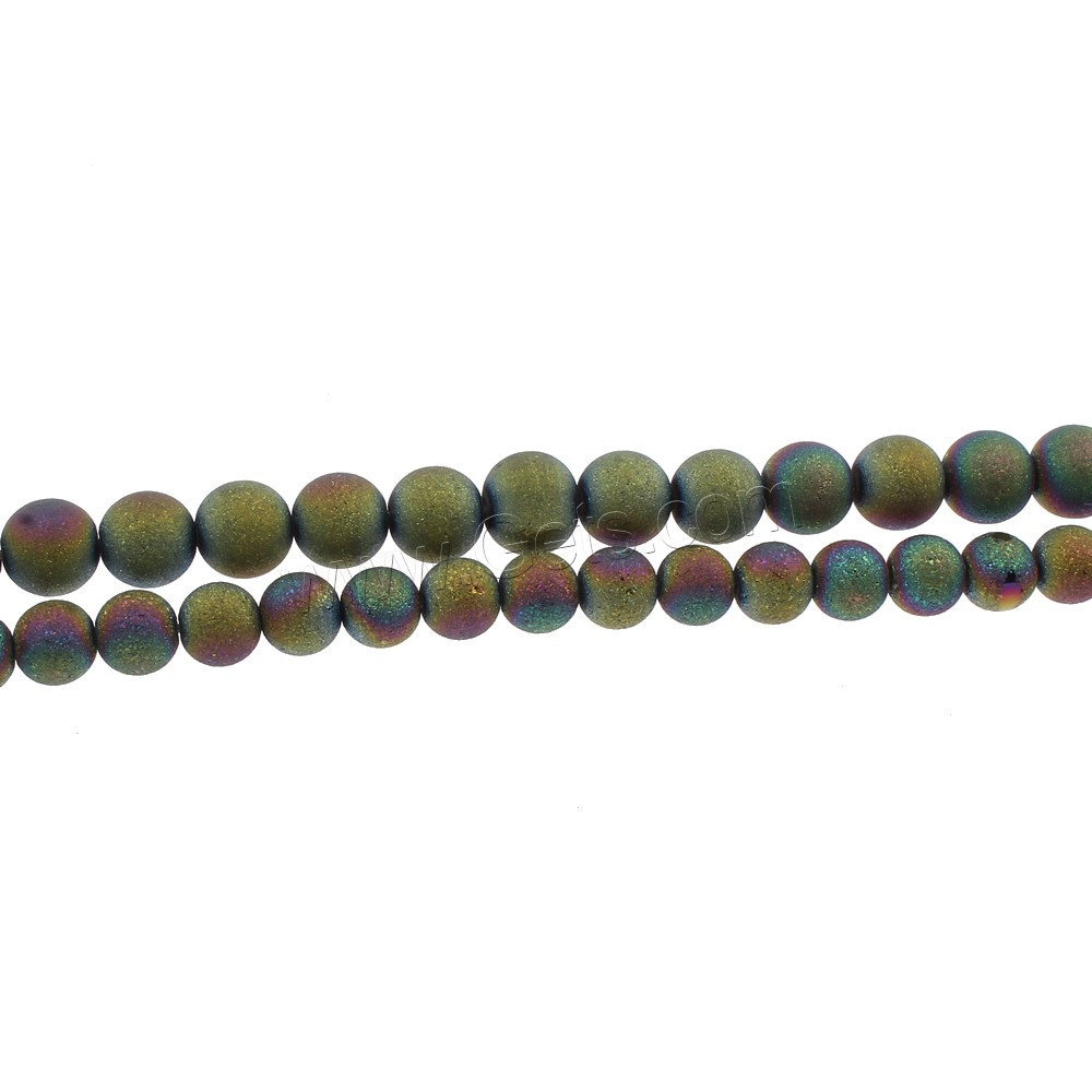 Fashion Crystal Beads, Round, colorful plated, different size for choice & frosted, Hole:Approx 1mm, Length:Approx 15.5 Inch, Sold By Strand