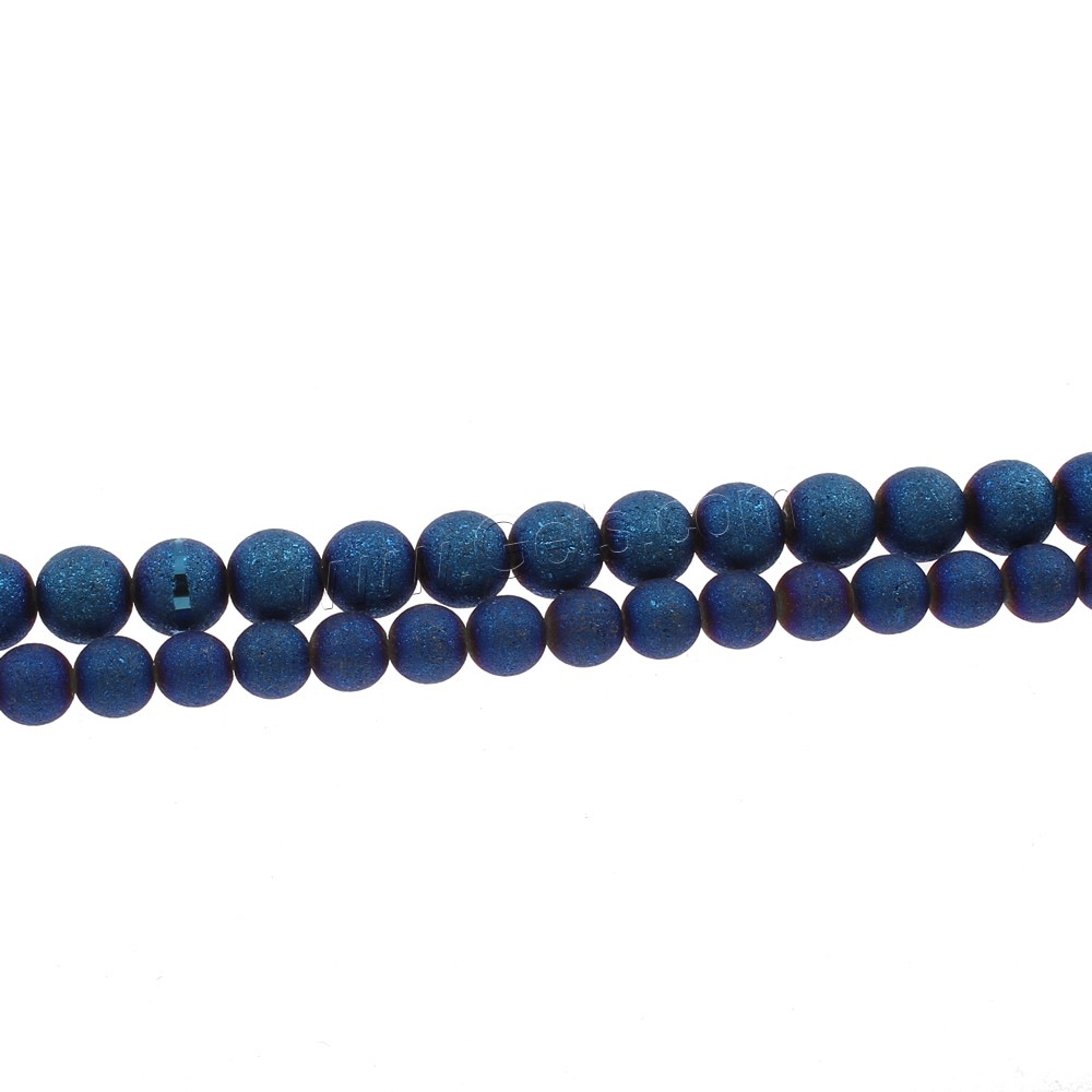 Fashion Crystal Beads, Round, plated, different size for choice & frosted, Crystal Bermuda Blue, Hole:Approx 1mm, Length:Approx 15.5 Inch, Sold By Strand