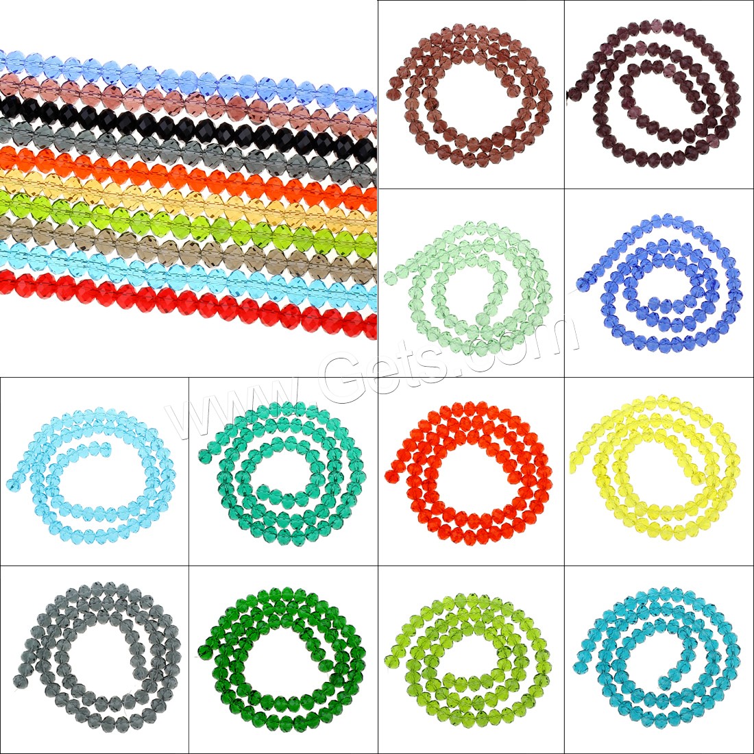 El Abalorio De Cristal Mixto, diverso tamaño para la opción & facetas, más colores para la opción, agujero:aproximado 1mm, longitud:aproximado 15 Inch, Vendido por Sarta