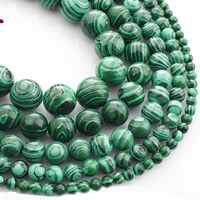 Malachite Beads, Round, synthetic Approx 15 Inch 