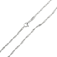 Chaîne collier de mode en acier inoxydable, Épais en argent Sterling 925 plaqué, pour femme, 2mm Environ 20 pouce Vendu par sac