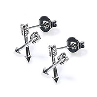 Zinc Alloy Stud Earring, arrowhead, platinum plated, for woman 