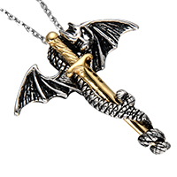 Pendentifs d'animaux en acier inoxydable , dragon, Placage, noircir Environ 3-5mm, Vendu par PC