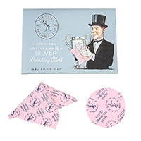 Silver Polishing Cloth, Cotton, Rectangle, with letter pattern, pink 