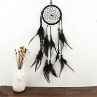 Moda Dreamcatcher, pluma, con cordón de lana & Rocallas de vidrio, más colores para la opción, 400mm, Vendido por UD