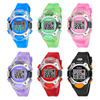 Reloj para niños Synoke®, El plastico, con Vidrio, movimiento chino, chapado, Resistente al agua de la vida & para  los niños & ajustable & LED, más colores para la opción, 39.18x14.56mm,15.93mm, longitud:aproximado 5.5-7.8 Inch, Vendido por UD