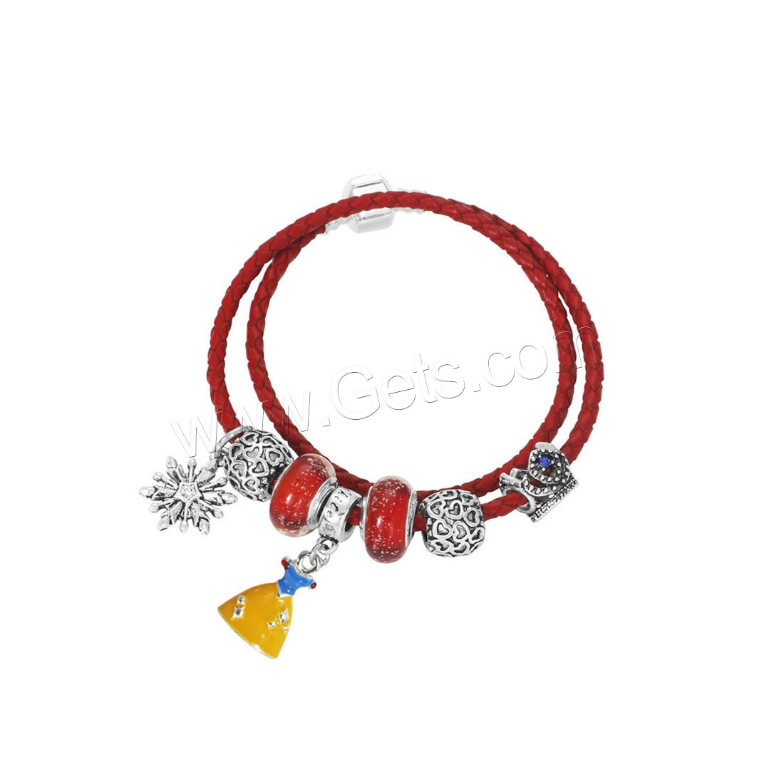 Unisex Armband, Zinklegierung, mit Gewachste Hanfschnur & Lampwork, antik silberfarben plattiert, mit 925 logo & unterschiedliche Länge der Wahl & Emaille & mit Strass & 2 strängig, frei von Blei & Kadmium, verkauft von Strang