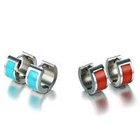 Huggie Hoop Drop Earring, Stainless Steel, Donut, for woman & epoxy gel 