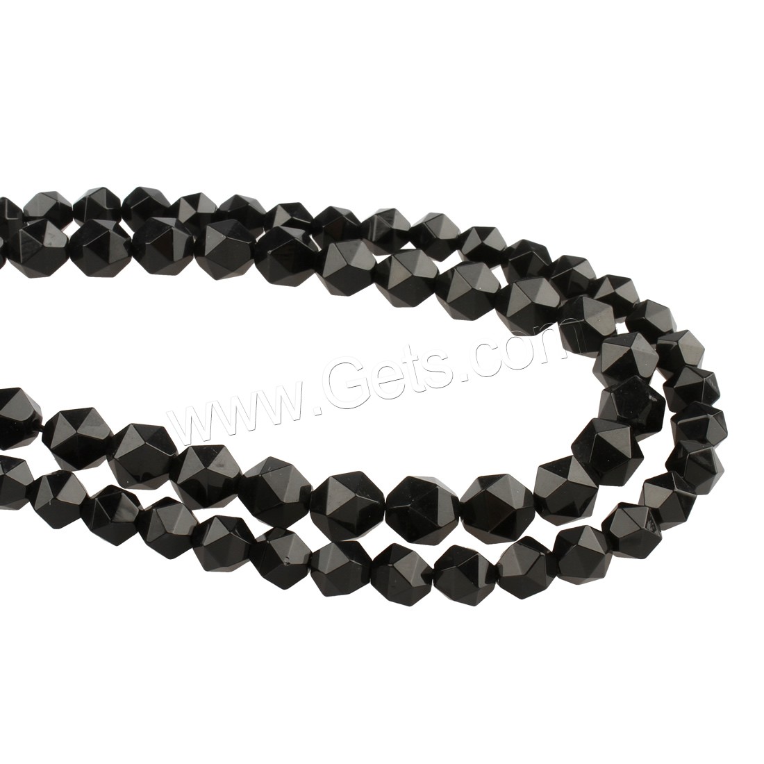 Perles de Tourmaline naturels, facettes, noire, Vendu par brin