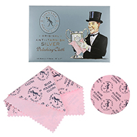 Silver Polishing Cloth, Cotton, Rectangle, with letter pattern, pink 