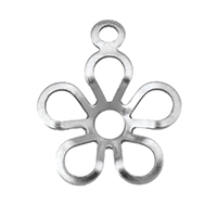 Inoxydable acier Pendentif Fleur, acier inoxydable, couleur originale Environ 1mm, Vendu par PC