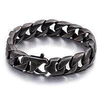 Männer Armband, 316 Edelstahl, schwärzen, Twist oval & für den Menschen, 15mm, Länge:ca. 8.5 ZollInch, verkauft von Strang