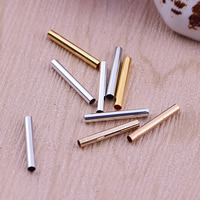 metal Tubo recto, Tubo Esférico, más colores para la opción, libre de níquel, plomo & cadmio, 15x2mm, agujero:aproximado 2mm, Vendido por UD