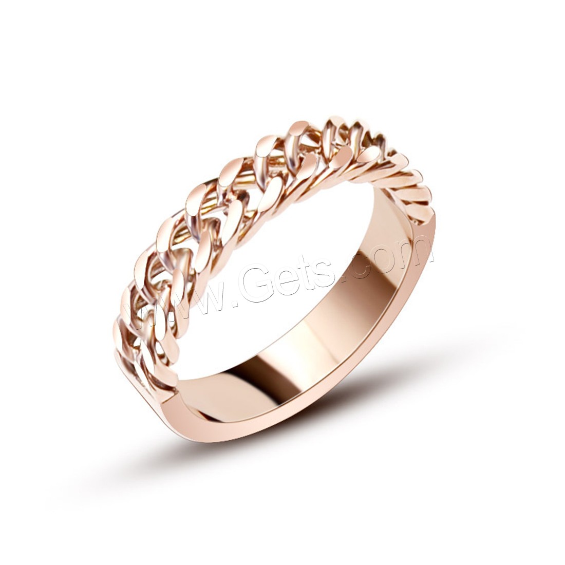 Bague Unisex, acier inoxydable 316L, beignet, Plaqué de couleur d'or rose, unisexe & normes différentes pour le choix, 4.3x1.6mm, Vendu par PC