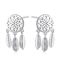 Boucle d'oreille Bijoux Newegg®, argent sterling 925, Attrapeur de rêves, pour femme & creux, 21mm, Vendu par paire