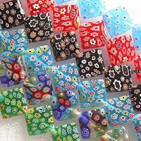 Millefiori Glasperlen, Glas Millefiori, Rhombus, keine, Grade A, 14x14x6mm, Länge:15.5 ZollInch, 19PCs/Strang, verkauft von Strang