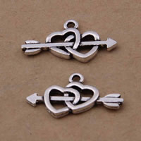 Zinc Alloy Heart Pendants, antique silver color plated, lead & cadmium free Approx 1.5mm 