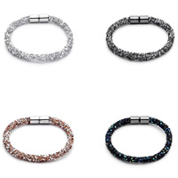 Unisex Bracelet, Zinc Alloy, plated, with rhinestone lead & cadmium free, 7mm Approx 7.5 Inch 