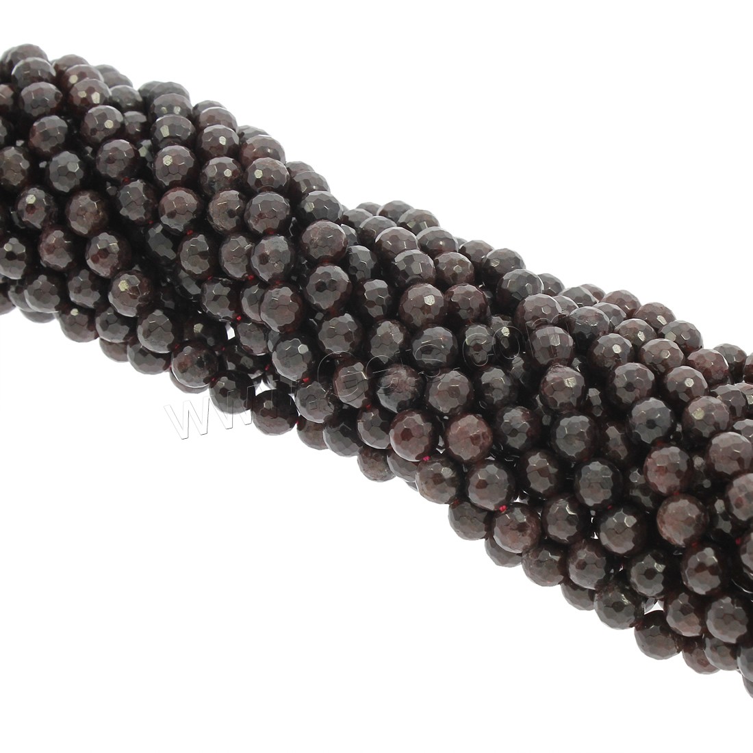 Natural Garnet Beads, Round, different size for choice & faceted, Hole:Approx 0.5mm, Length:Approx 15.5 Inch, Sold By Strand