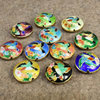 Cloisonne Beads, Flat Round, handmade Approx 1.5mm 