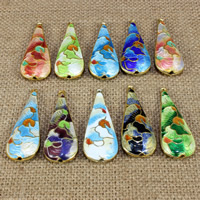 Cloisonne Pendants, Teardrop, handmade Approx 1.5mm 