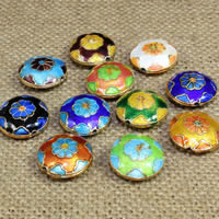 Cloisonne Beads, Flat Round, handmade Approx 1.5mm 