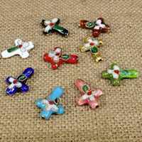 Cloisonne Beads, Cross, handmade Approx 1.5mm 