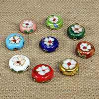 Cloisonne Beads, Flat Round, handmade 15mm Approx 1.5mm 