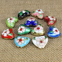 Cloisonne Beads, Heart, handmade Approx 1.5mm 