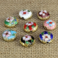 Cloisonne Beads, Flat Round, handmade Approx 1.5mm 