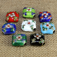 銀製メッキ七宝焼きビーズ, 七宝細工, 菱形, ハンドメイド, 無色, 15mm, 穴:約 1.5mm, 30パソコン/バッグ, 売り手 バッグ