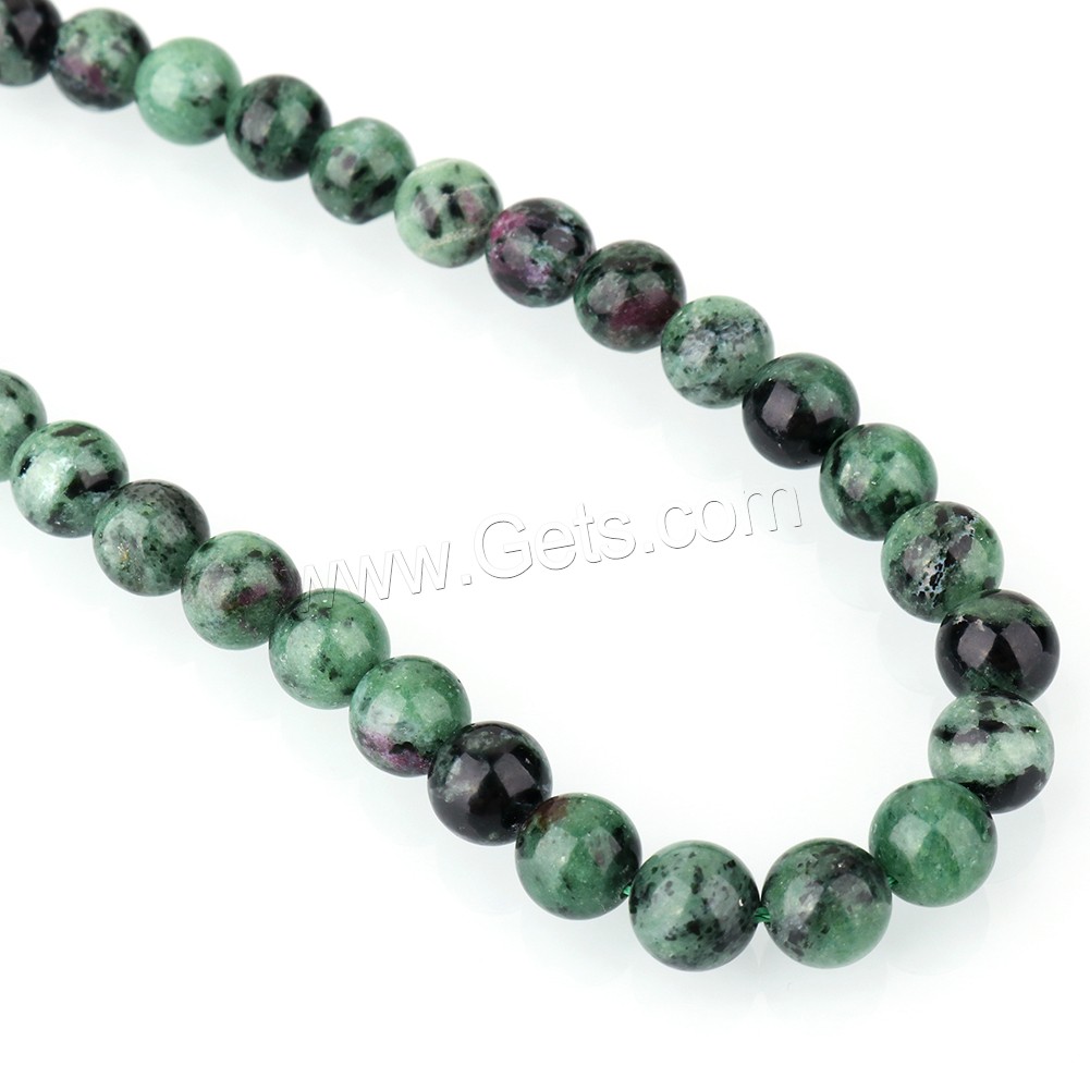 Ruby in Zoisite Beads, Round, natural & different size for choice, Hole:Approx 1.3mm, Length:Approx 15.5 Inch, Sold By Strand