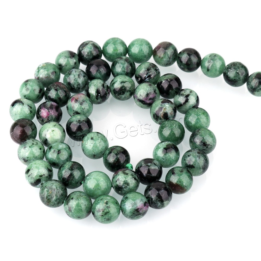 Ruby in Zoisite Beads, Round, natural & different size for choice, Hole:Approx 1.3mm, Length:Approx 15.5 Inch, Sold By Strand