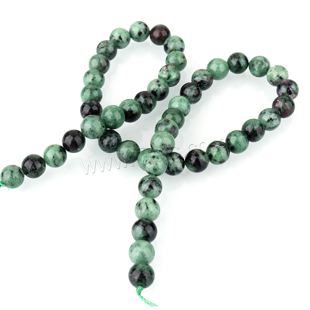 Ruby in Zoisite Beads, Round, natural & different size for choice, Hole:Approx 1.3mm, Length:Approx 15.5 Inch, Sold By Strand