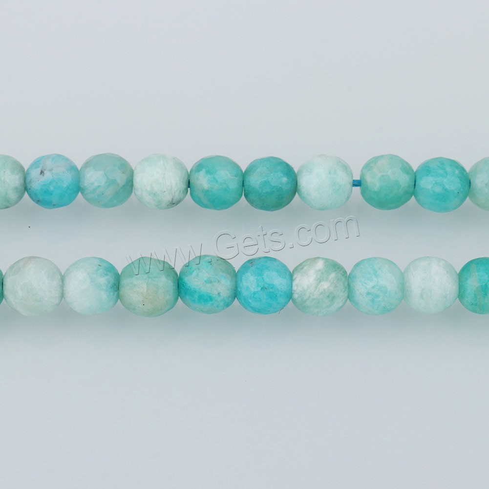 Amazonite Beads, ​Amazonite​, Round, natural & different size for choice & faceted, Hole:Approx 1mm, Length:Approx 15 Inch, Sold By Strand