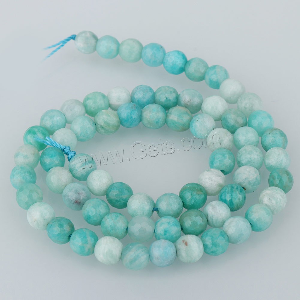 Amazonite Beads, ​Amazonite​, Round, natural & different size for choice & faceted, Hole:Approx 1mm, Length:Approx 15 Inch, Sold By Strand